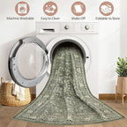 10x12 Area Rug Living Room: Washable Boho Large Neutral Vintage Soft Rugs Stain - Image 2