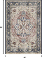 RUGGABLE Washable Area Rug – Kamran Royal Blue 4x6, Stain-Resistant, Non-Slip – - Image 3