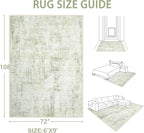 Area Rugs 6x9 Living Room: Washable Rug Modern Abstract Large Rugs Soft Non - Image 2