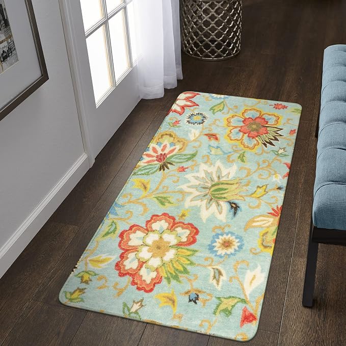 Lahome Collection Floral Runner Rug 2'x4' Non Slip Vintage Hallway Runner Rug - Image 2