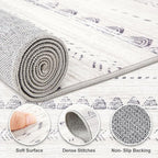 Nakagishi Round Rug Boho Area Rugs: 6x6 Washable Large Circle Neutral Soft - Image 3