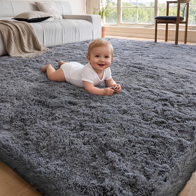 5x7 Area Rugs for Living Room Bedroom, Soft Fluffy Shaggy Bedside Rug, Indoor - Image 2