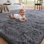 5x7 Area Rugs for Living Room Bedroom, Soft Fluffy Shaggy Bedside Rug, Indoor - Image 2