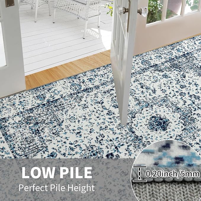 Easy-Going Large Area Rug 8x10 Washable Boho Rugs - Image 2