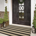 Striped Outdoor Rug 3'x5', Cotton Hand Woven Rug Front Door Mat, Washable by Sungea