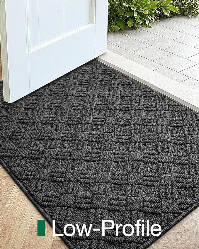 LUMI Indoor Door Mat, Absorbent Non-Slip Thin Doormat, Washable Door Mats - Image 4