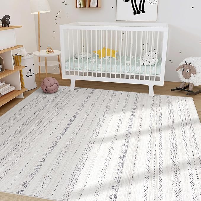 Nakagishi 10x14 Area Rugs Living Room: Washable Boho Large Neutral Modern Soft - Image 8