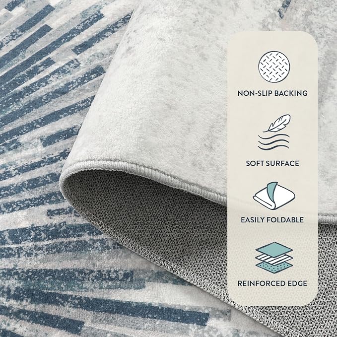 Lahome Modern Machine Washable 6 x 9 Area Rug, Non-Slip Ultra-Thin Big Rugs - Image 4