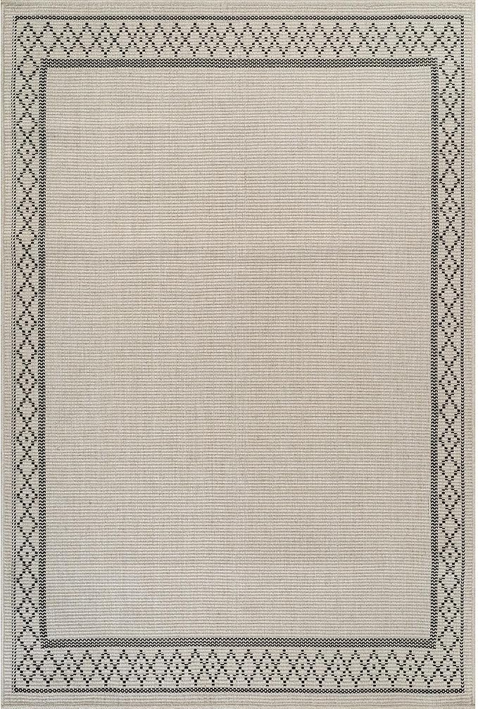 Easy Jute Rugs 4x6 Frame Bone Color Living Room Indoor Outdoor Area Rug - Image 2