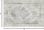 Phantoscope Washable Area Rug 6'x9' Non-Slip, Vintage Neutral Rugs - Image 2