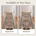 GENIMO 2'6''x8 Runner Rugs for Hallway, Machine Washable Non Slip Vintage Rugs - Image 3