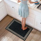 OJIA Easy Jute Kitchen Rug, 2x3 Black Indoor Door Mat Checkered Washable Area - Image 8