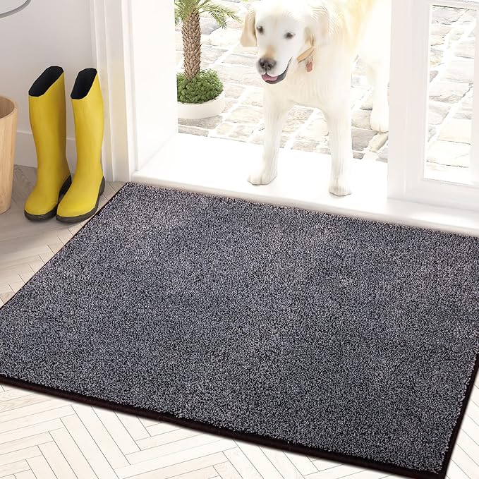 PURRUGS Dirt Trapping Door Mat 24" x 35.5", Non-Slip Machine Washable Entry Rug by PURRUGS