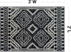 Rugshop Southwestern Black and White Tribal Area Rug – Geometric Diamond - Image 2