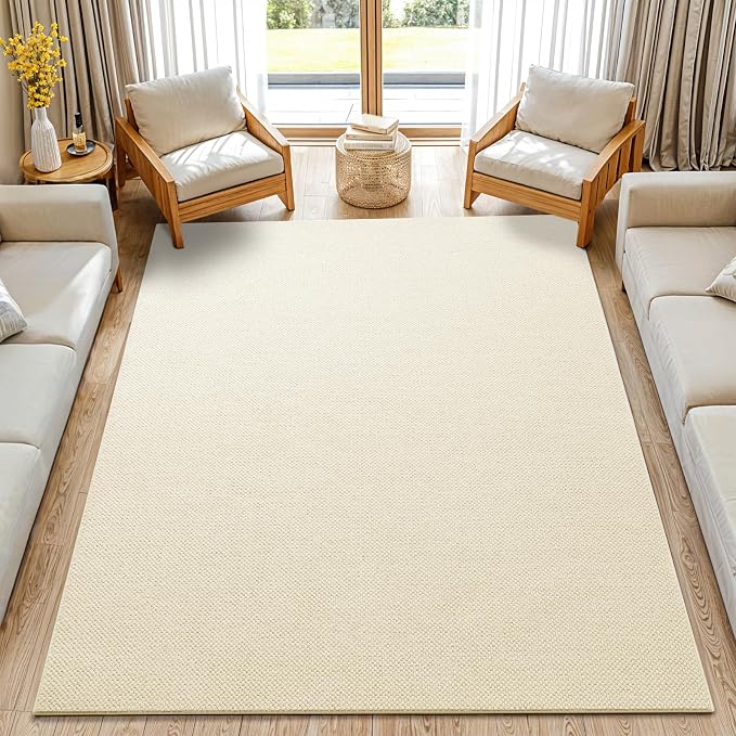 Shilucheng Wool Rug 4.7x7 Non-Slip, Blend 80% Wool and 20% Cotton Rugs - Image 2