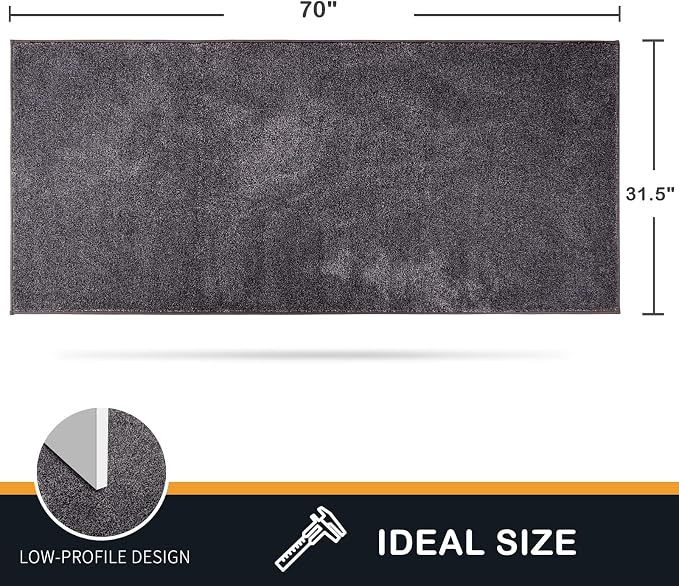 PURRUGS Dirt Trapping Door Mat 31.5" x 70", Non-Slip Machine Washable Entry Rug - Image 2