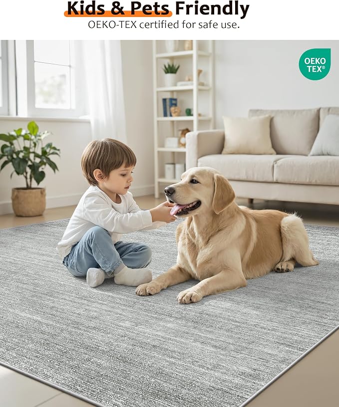 Art&Tuft Washable Rugs 6x9, Low Pile Area Rugs - Image 9