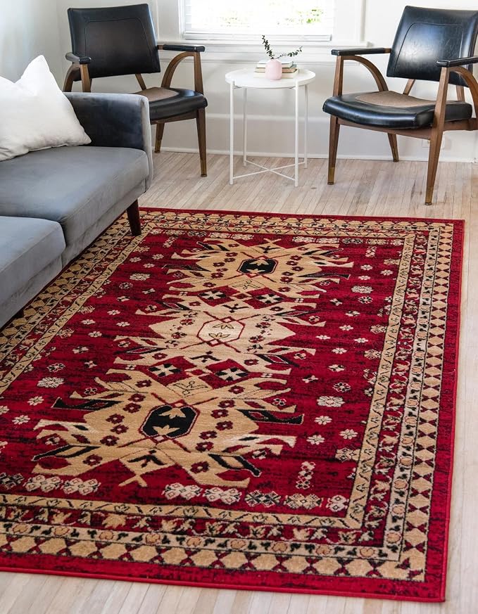 Unique Loom Taftan Collection Border Geometric Tribal Inspired Design Area Rug by UniqueLoom