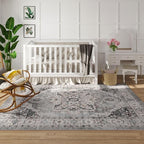 Rugcomf Vintage Medallion 3'x5' Washable Rug - Image 3