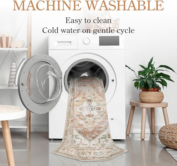 Lahome Boho Washable Living Room Area Rug 3x5 Throw Non-Slip Rugs - Image 6