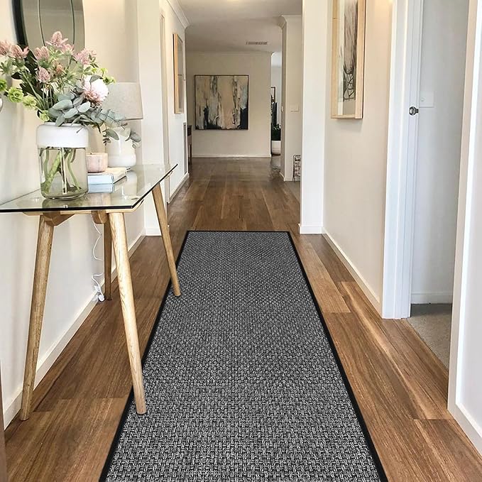 8FT Jute Runner Rug for Hallways Non Slip, Rubber Backed Long Laundry Room Mat - Image 2