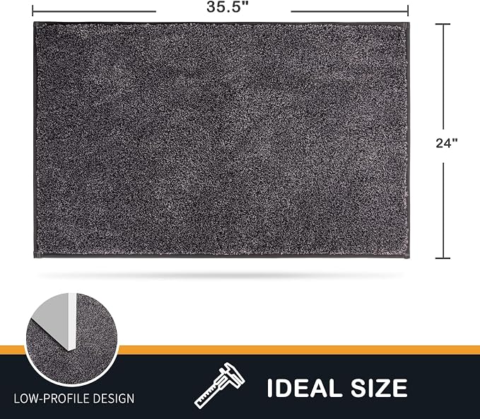PURRUGS Dirt Trapping Door Mat 24" x 35.5", Non-Slip Machine Washable Entry Rug - Image 2