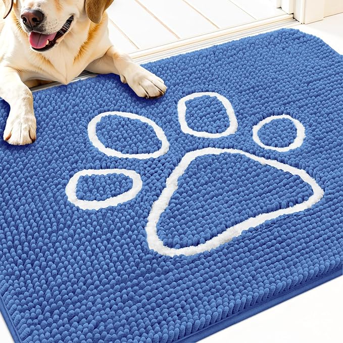 OLANLY Dog Door Mat for Muddy Paws 30x20, Paw Print Design, Absorbs Moisture by OLANLY