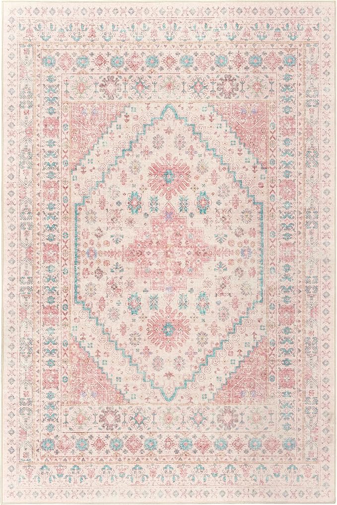 zesthome 8x10 Area Rugs for Girls Bedroom, Non-Slip Backing Washable Rugs - Image 2