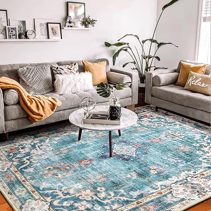 MUJOO Teal Rug 8'x10' Area Rugs by MUJOO
