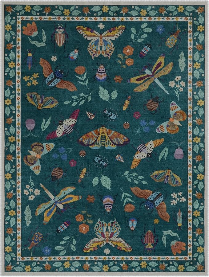 Lahome Insect 9x12 Area Rugs for Living Room Bedroom, Soft Washable Rugs 9x12 - Image 7