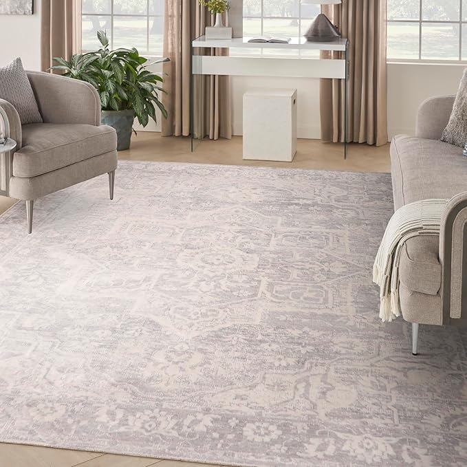 Nourison Home Astra Machine Washable Grey 7'10" x 10' Area Rug by NourisonHome