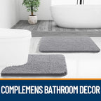 OLANLY Bathroom Rugs 24x16, Extra Soft Absorbent Chenille Bath Rugs, Rubber - Image 7