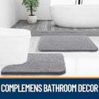 OLANLY Bathroom Rugs 32x20, Extra Soft Absorbent Chenille Bath Rugs, Rubber - Image 7