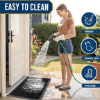 Kitinjoy Front Door Mat Outside Entrance, Sturdy Natural Dirt Trapper, Heavy - Image 6