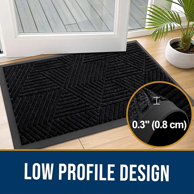 Kitinjoy Front Door Mat Outside Entrance, Sturdy Natural Dirt Trapper, Heavy - Image 5