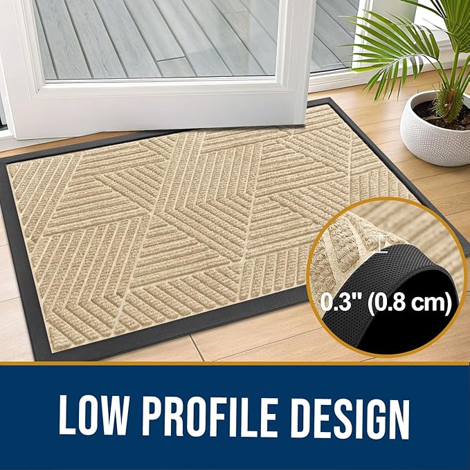 Kitinjoy Front Door Mat Outside Entrance, Sturdy Natural Dirt Trapper, Heavy - Image 5