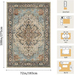 6x9 Machine Washable Area Rug for Living Room, Kids and Pets Friendly for - Image 2