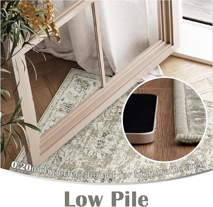 jinchan Fiora Washable Area Rug 3x5 Entryway Rug - Image 3