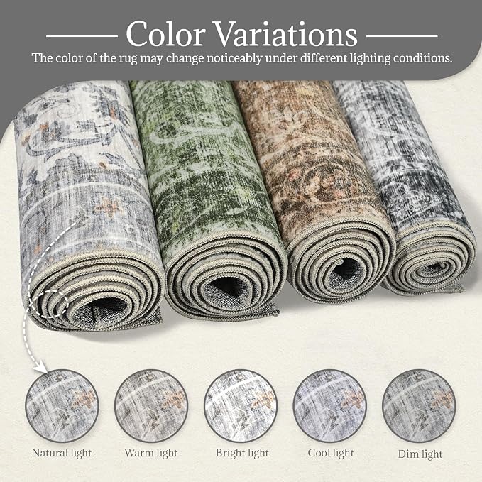 8x10 Washable Area Rugs Ultral Soft Non-Slip Stain Resistant Vintage Boho Large - Image 8