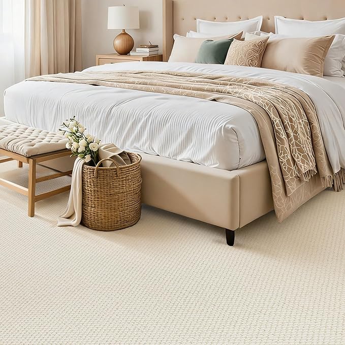 ANSSO Wool Rugs 8x10 for Living Room, 80% Merino Wool and 20% Cotton Soft - Image 2