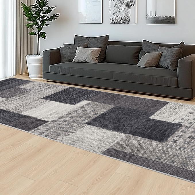 Modern Geometric Patchwork Indoor Runner Rug - Image 6