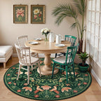 Moynesa Floral Bird Round Rug 6ft Washable Circle Rug Non Slip, Modern Cottage - Image 3
