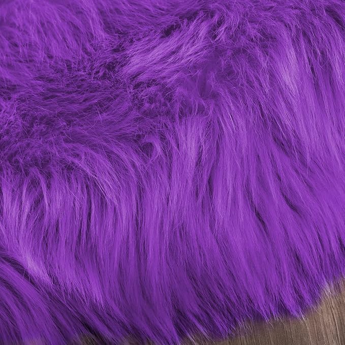 Latepis Purple Sheepskin Large 5x7 Area Rugs - Image 8