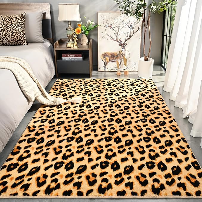 Amearea Soft Leopard Rugs for Bedroom Living Room, 6x9 Modern Cheetah Print - Image 2