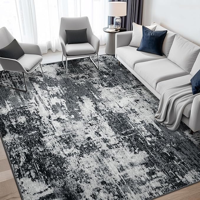 Washable Area Rugs 5'x7' Non-Slip Modern Abstract Soft by RELEANY
