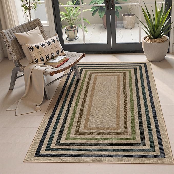 Lahome Modern Geometric Easy Jute Entryway Rug, 3x5 Washable Farmhouse Kitchen by Lahome