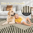 HelloTree Area Rug for Living Room 9x12 Washable Geometric Moroccan Rug Stripe - Image 6