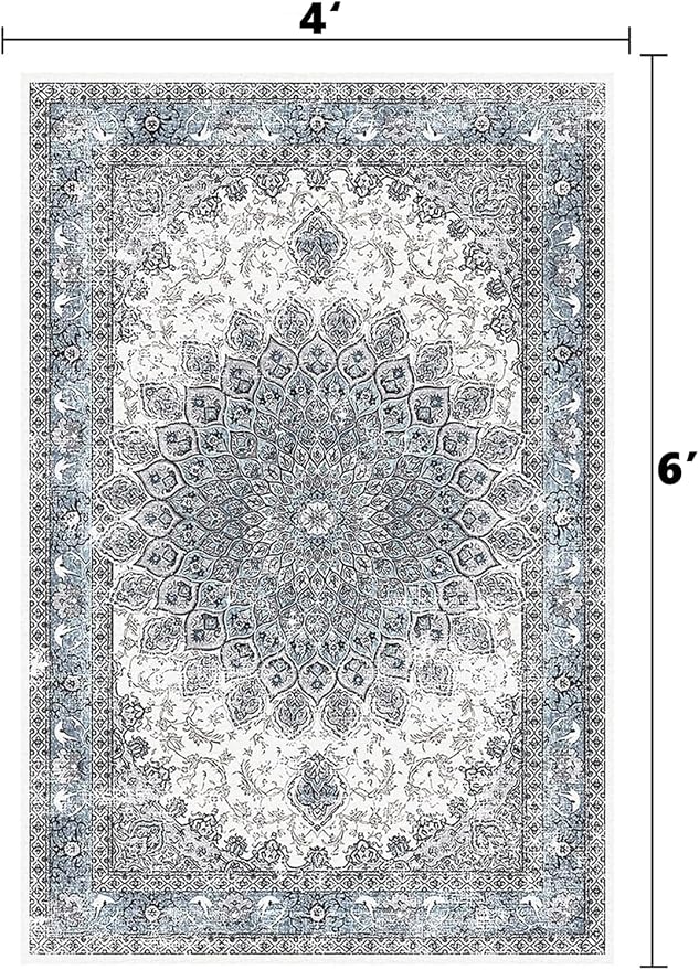 4’x6’ Area Rugs for Living Room Non Slip Washable Low Pile Area Rugs for - Image 2