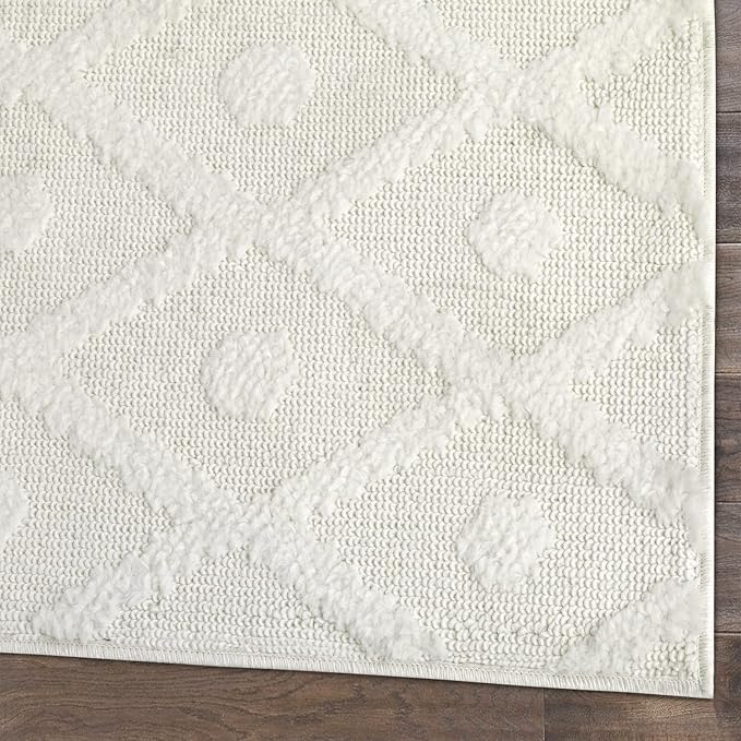 Antep Rugs Palafito 2x10 Geometric Shag Diamond High-Low Pile Textured Indoor - Image 3
