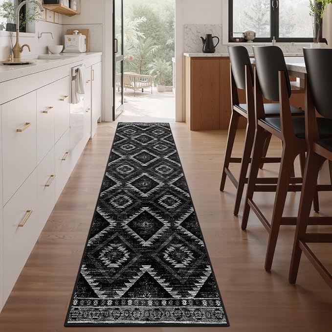 Area Rug 2x10 Rug Machine Washable Non-Slip Low Pile Print Pattern Western Rug by BESTSWEETIE